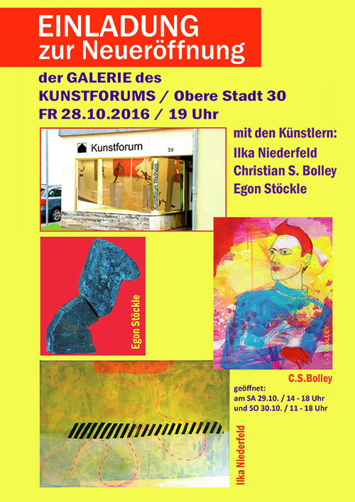 Ausstellung 3 artists in der WOHNFUNKTION, Baaderstr. 66, 80489 München - Gärtnerplatzviertel Vernissage am MO 25.10.2010, 18.30 Uhr Ausstellungsende: 27.11.2010 Ausstellung im Kloster Andechs
Fürstentrakt, Bergstraße 2, 82362 Andechs, Tel. 08152/376-0
„FUNDSTÜCKE“ 
Christian S. Bolley & 
Diana Sandmann